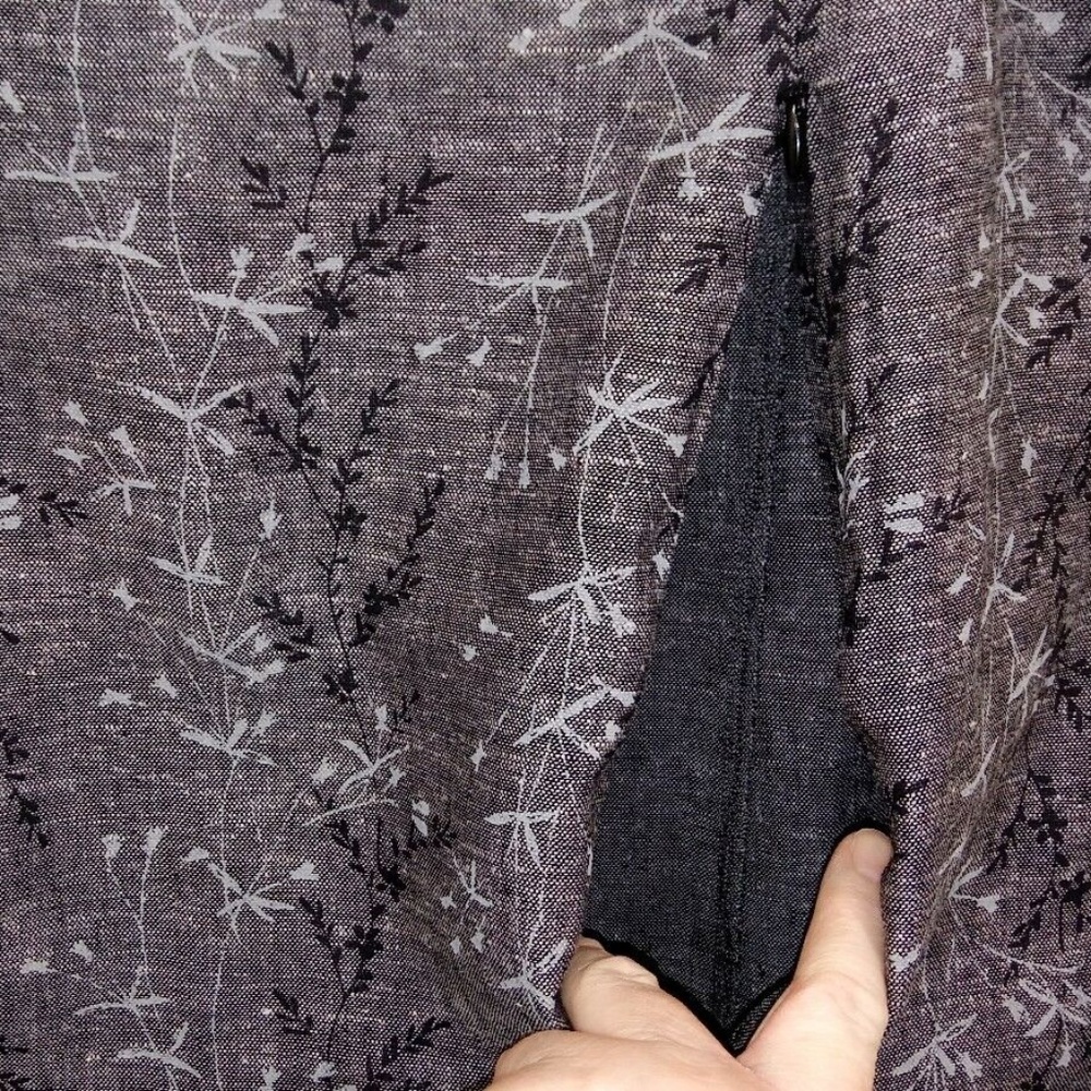 Breastfeeding Nursing Dress Gray Black Vine Size L - Picture 5 of 6
